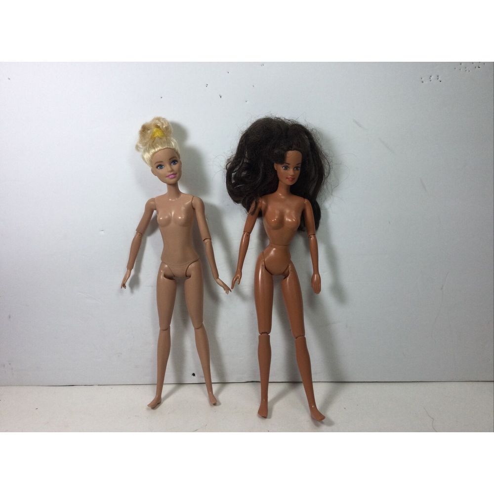 Lot of 2 Mattel Barbie Dolls Jointed Articulated Nude Figures